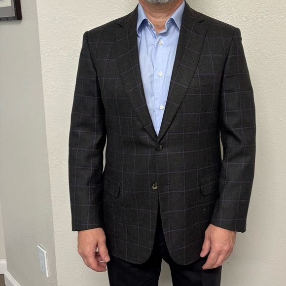 Brioni Dark Green Checkered Blazer